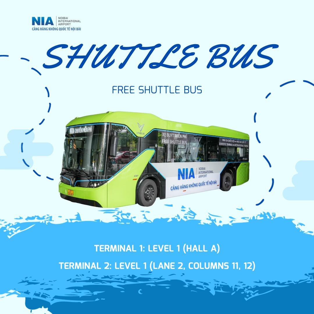 Airport express bus at Noi Bai Airport terminal