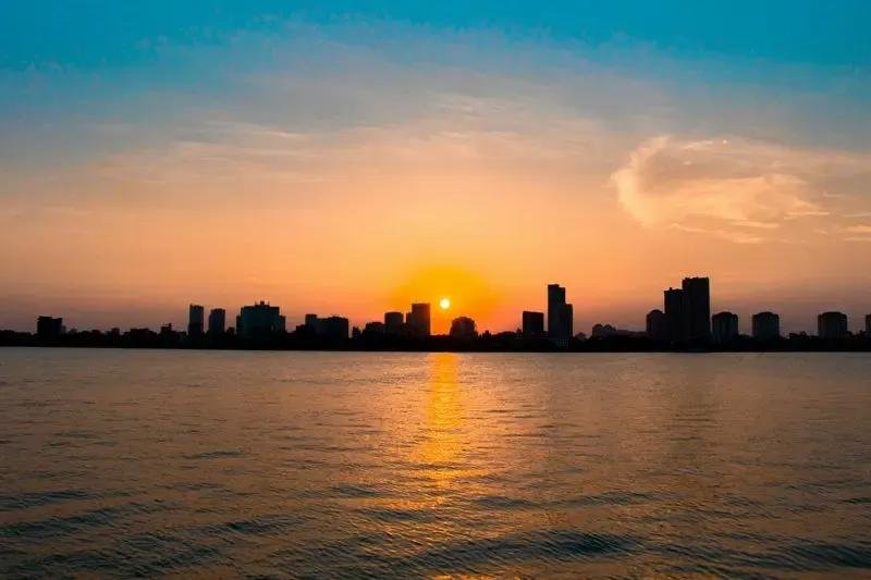 Beautiful sunset view over French Quarter Hanoi