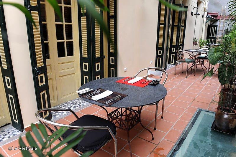 Elegant interior of La Verticale restaurant in Hanoi