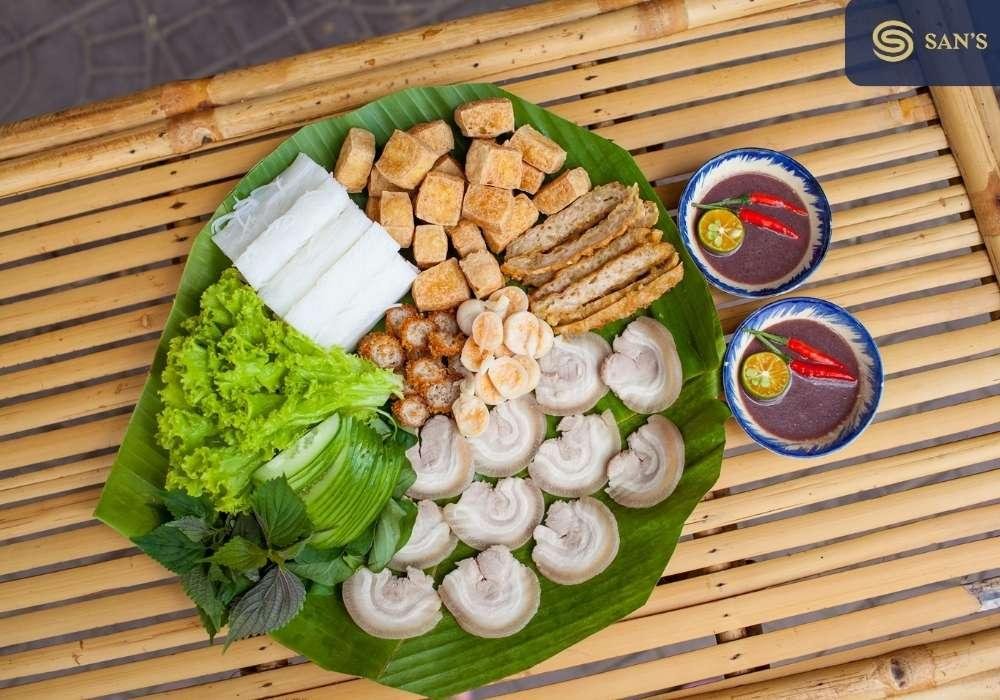 Fresh Vietnamese cooking ingredients including herbs, spices and vegetables