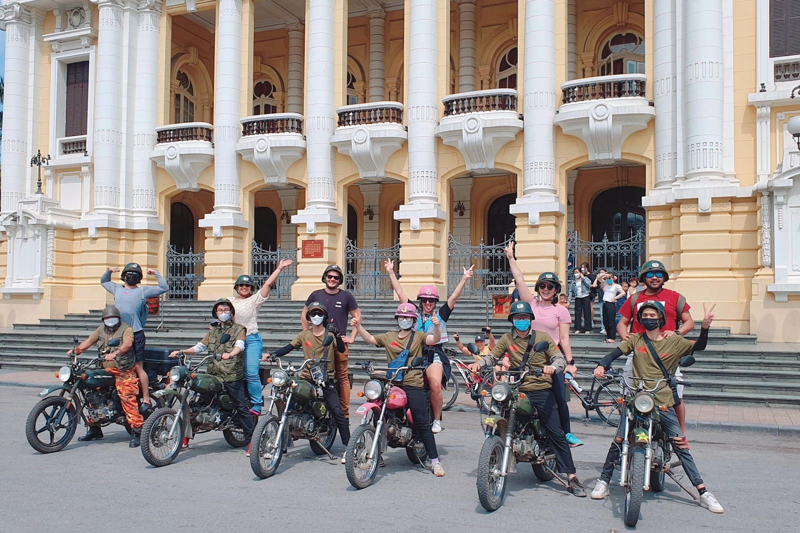 Vintage bicycles lined up for tour near Hoan Kiem Lake