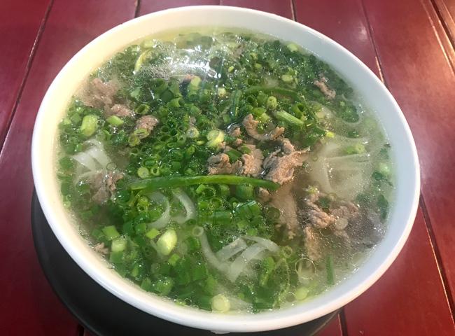 Bowl of authentic Pho Bo in Hanoi