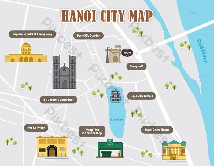 Ba Dinh district sightseeing map