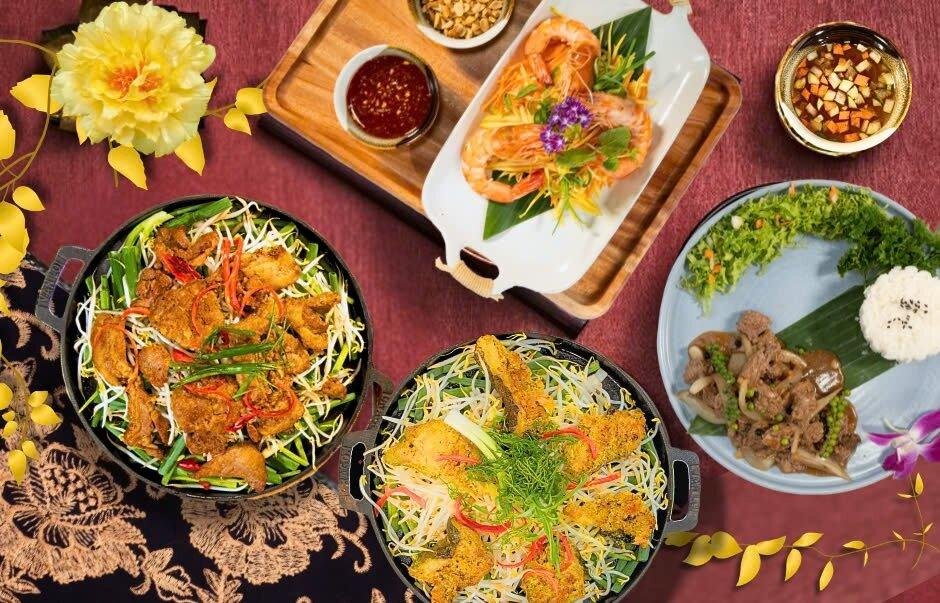 Family enjoying kid-friendly Vietnamese dishes during food tour