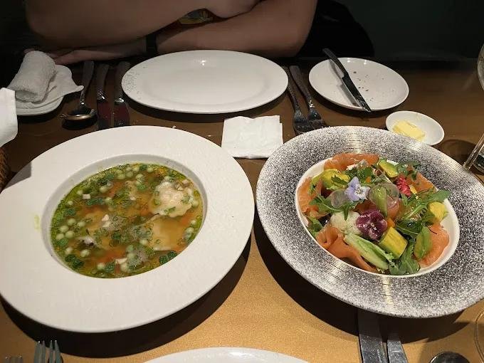 Array of traditional French dishes served in Hanoi