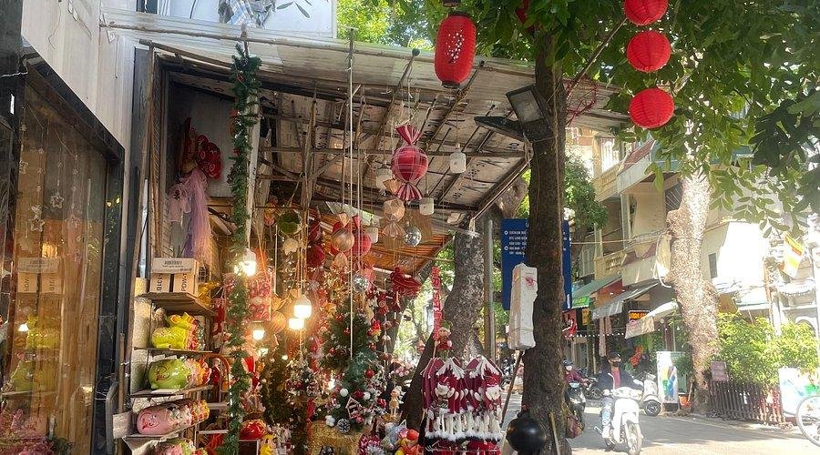 Colorful decorations on Hang Ma Street