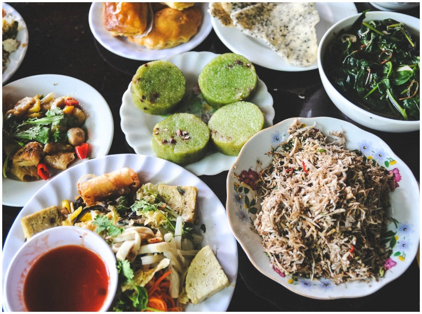 Buddhist temple vegetarian food preparation in Hanoi