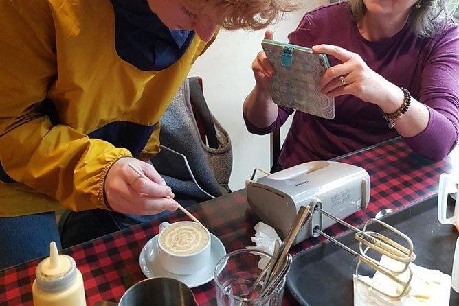Egg coffee being prepared in a traditional Hanoi coffee shop