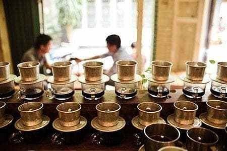 Traditional Vietnamese egg coffee served in Hanoi Old Quarter cafe