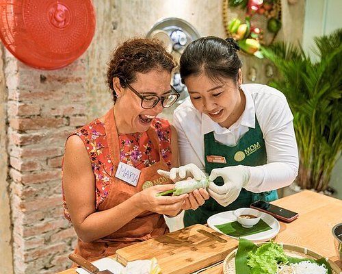 Children participating in Vietnamese cooking class