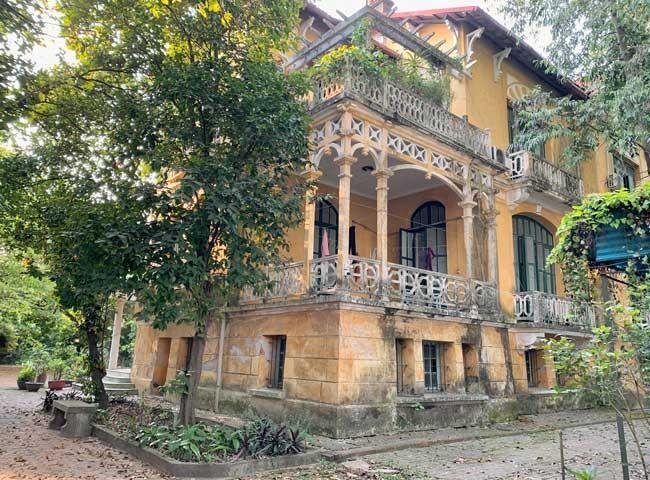 Beautiful French colonial building in Hanoi French Quarter