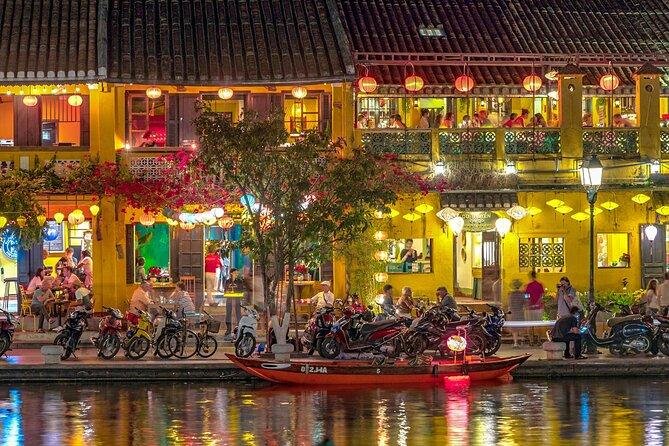 Red lanterns illuminating the streets of Hanoi Old Quarter Night Market