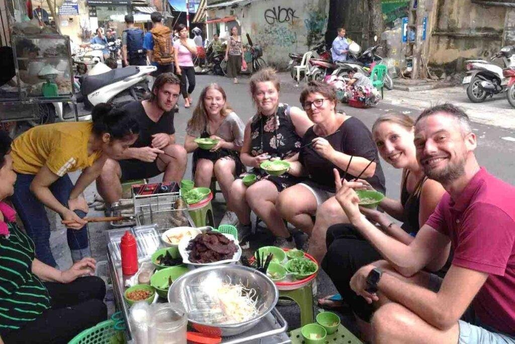 Hanoi Old Quarter food street featured in YouTube tours