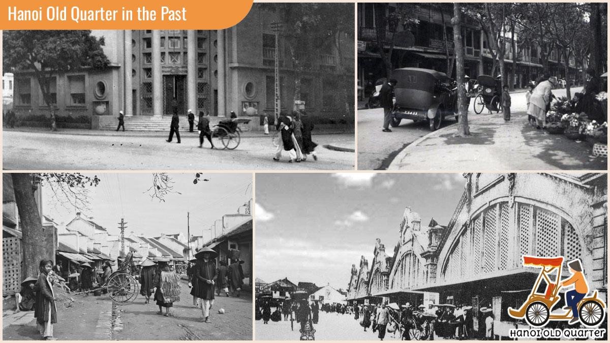 Timeline showing the evolution of architectural styles in Hanoi Old Quarter through different historical periods