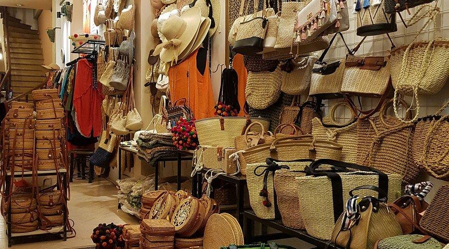 Traditional craft shop on Hang Gai silk street in Hanoi Old Quarter