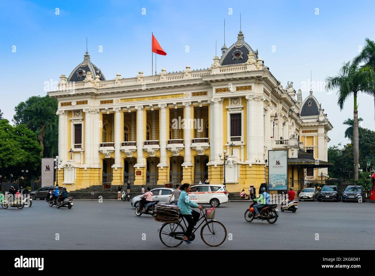 The grand exterior of Hanoi Opera House in the French Quarter