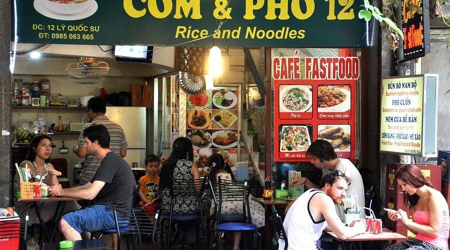 Traditional pho served at Hanoi street stall