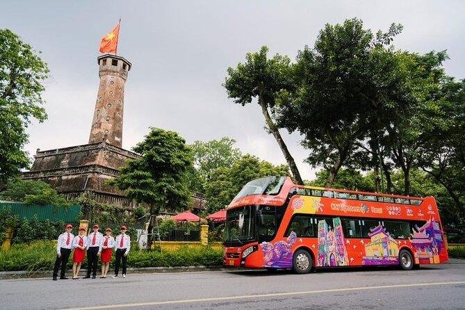 Travelers enjoying Hanoi sightseeing bus