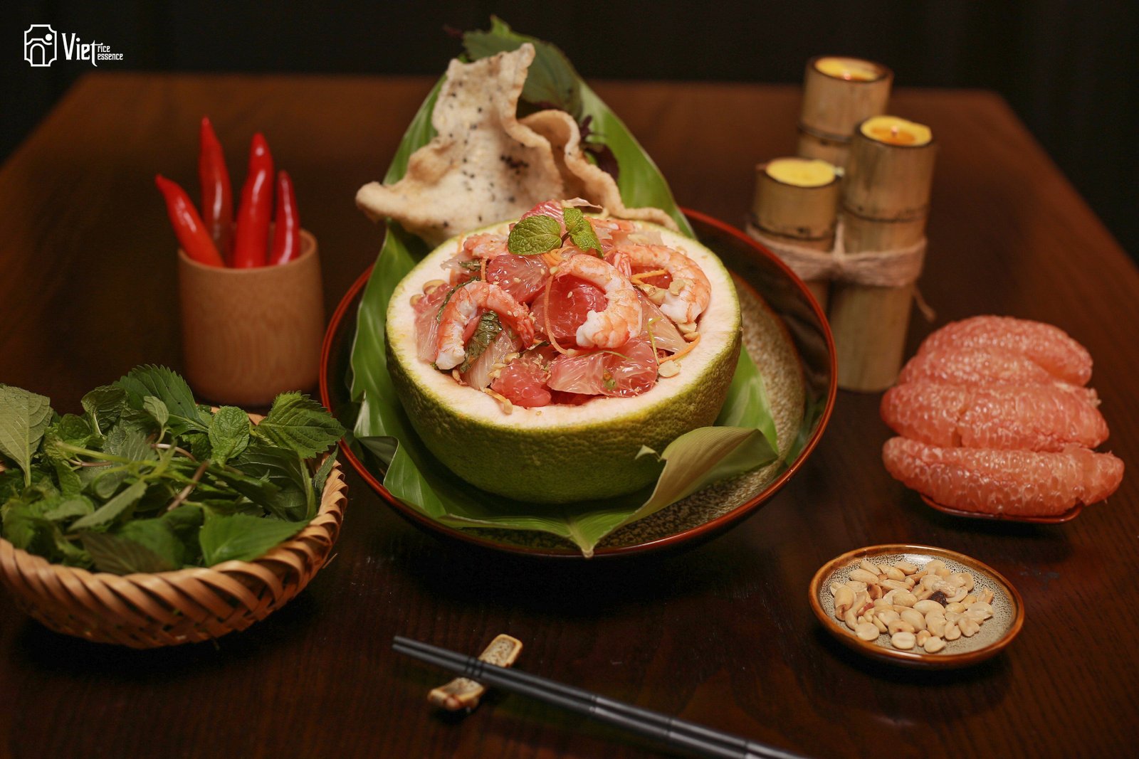 Colorful vegetarian Vietnamese dishes served at a local Hanoi restaurant