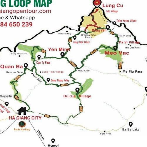 Hanoi city walking tour map route