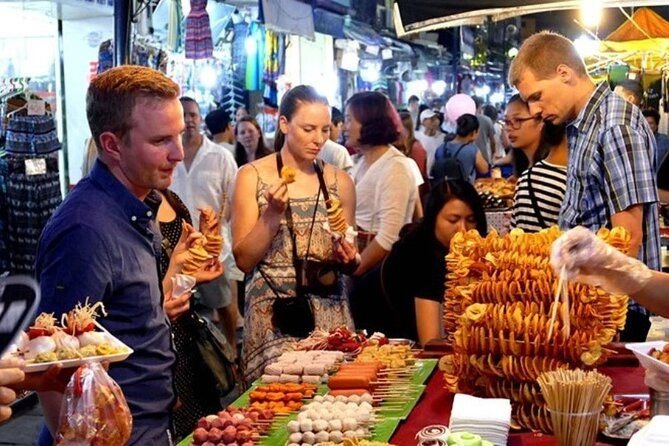 Colorful street food market in Hoi An ancient town