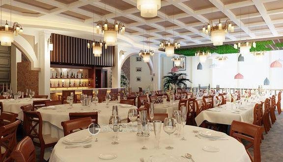 Elegant interior of an Indian restaurant in Hanoi