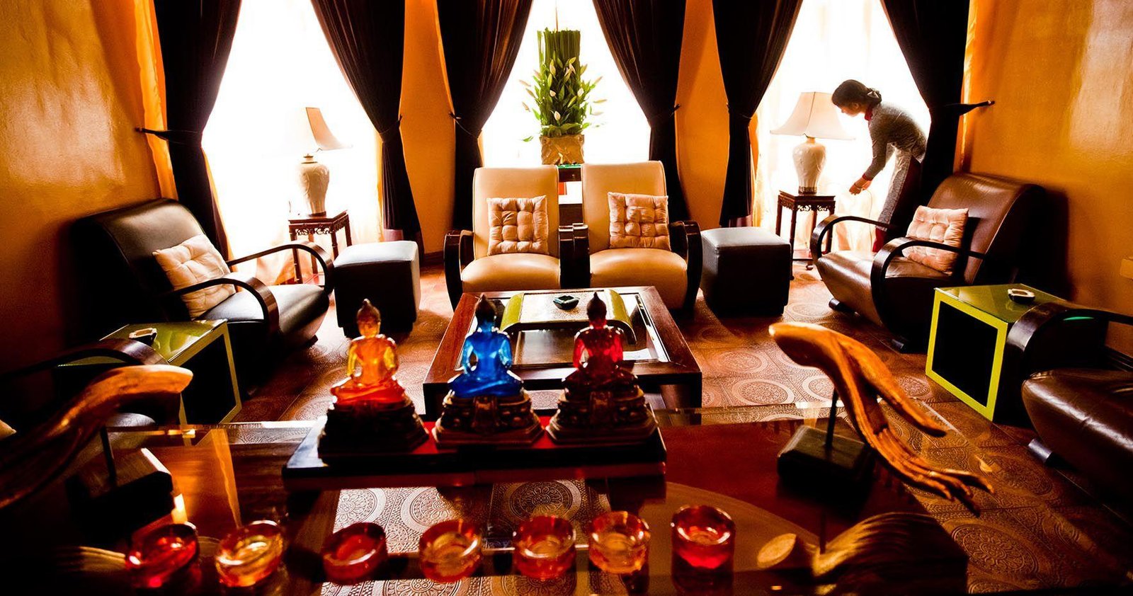 Elegant interior of Madame Hien restaurant in French Quarter