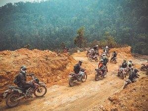 Group of dirt bikers on expedition through Northern Vietnam