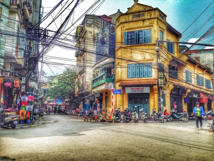 Ta Hien Street during daytime showing historic architecture
