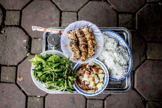 Vibrant vegan street food stalls in Hanoi's Old Quarter