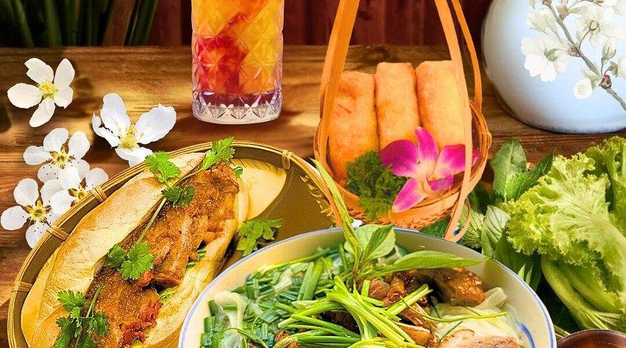 Delicious vegetarian pho served in a traditional Hanoi restaurant