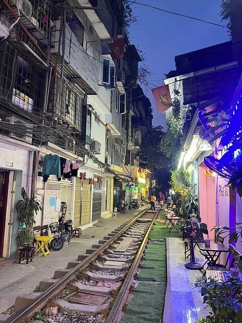 Vietnamese coffee being prepared on Train Street