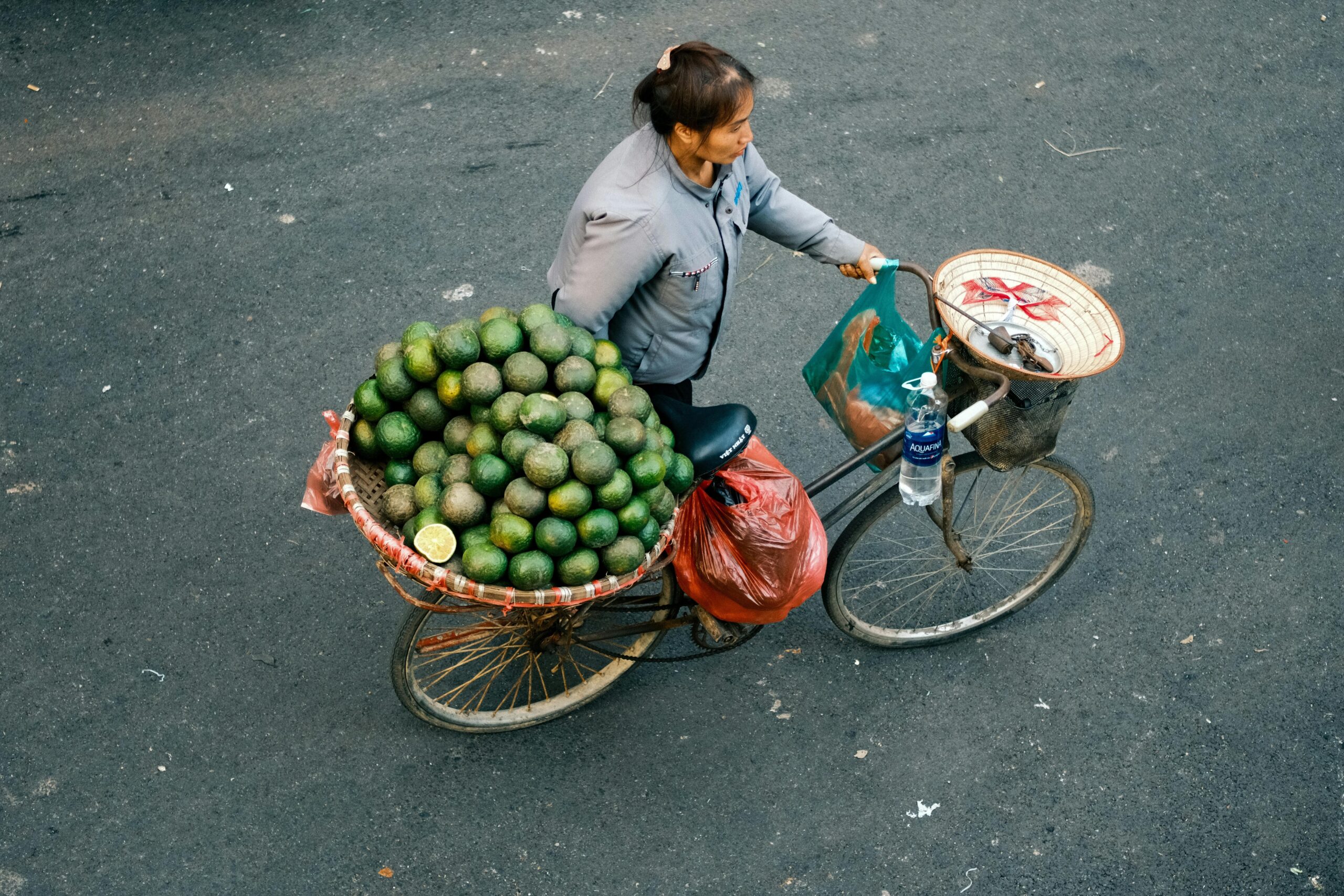 Vintage bicycle on a traditional Hanoi street