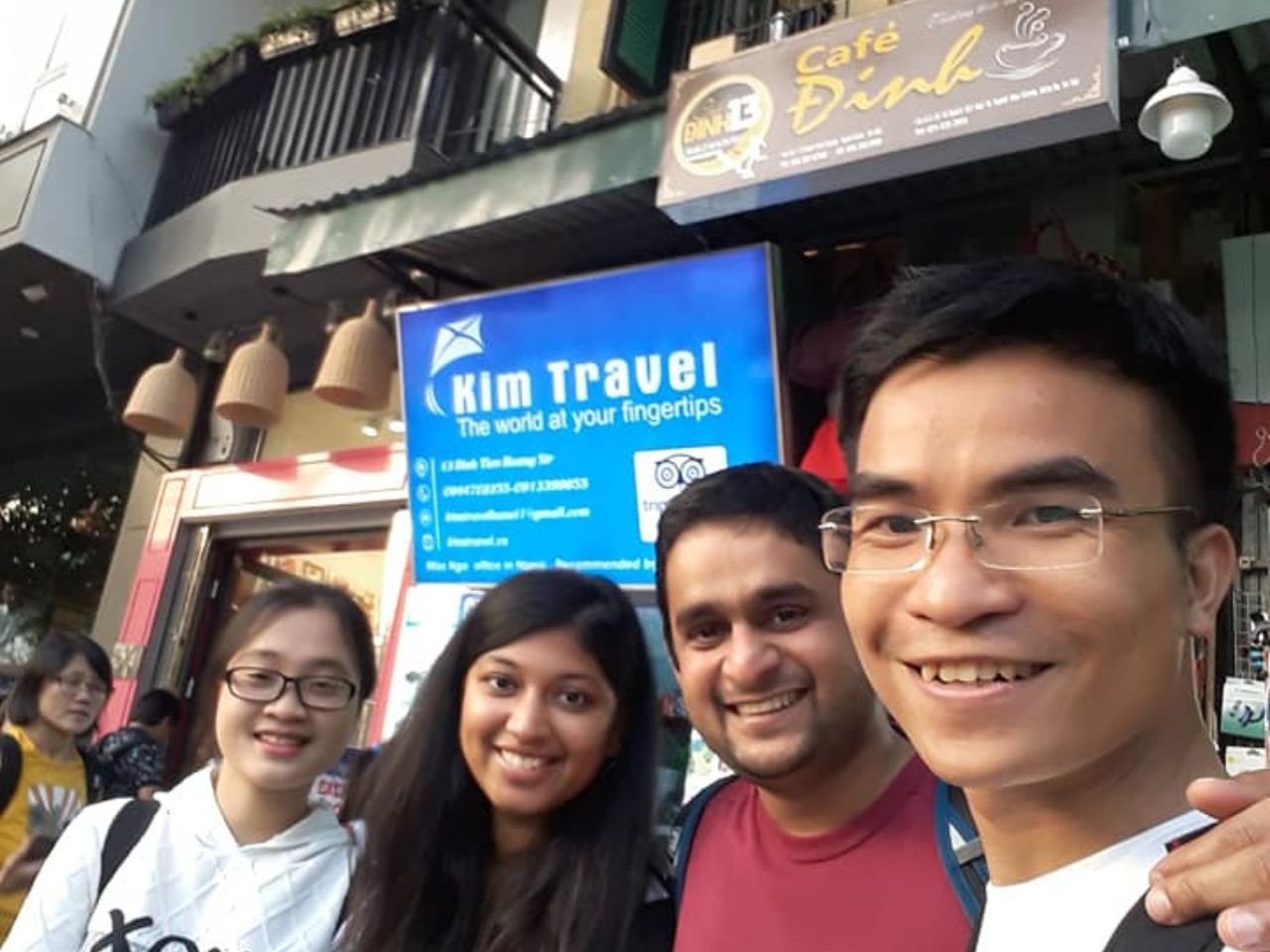 Tam Pham with travelers in Hanoi