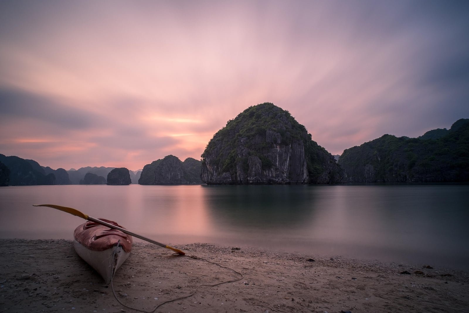 Crisp island bay with calm water for a romantic honeymoon escape