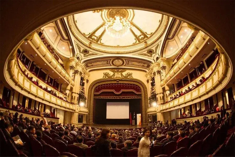 Hanoi Opera House illuminated during the evening