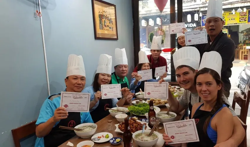 Visitors will receive a certificate upon completion of the Hanoi cooking course