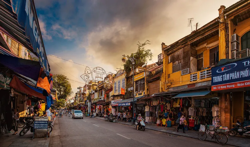 A view of Hanoi at sunset